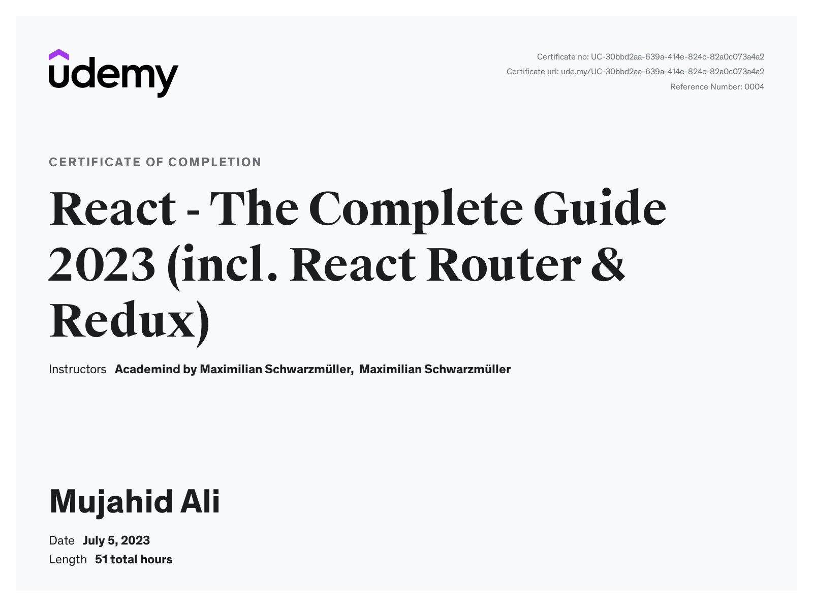 ReactJs certification